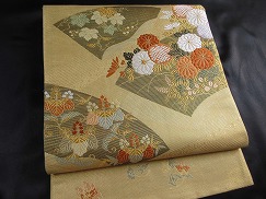 優待価格袋帯 正倉院華紋 プラチナ 正絹 436×31cm ◆3109/宮竹店 仕立て上がり